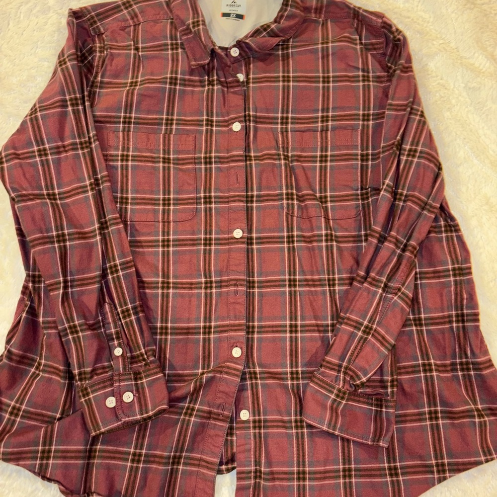 Purple and Pink Button Down Flannel